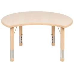 Emma And Oliver 25.125"W X 35.5"L Crescent Natural Plastic Adjustable Activity Table-Seats 4 -Children Furniture Store GUEST 7640befe 3896 4740 945f 8b8e6b5fb563 1