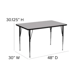 Emma And Oliver 30x48 Rectangle Laminate Adjustable Activity Table -Children Furniture Store GUEST 76594038 1700 4b64 a705 9db6359fc1fa