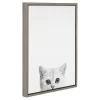 24" X 18" Kitty Framed Canvas Art Gray - Uniek -Children Furniture Store GUEST 76b8d1be 690d 43b9 9599 ff1fd3070488