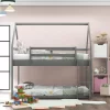 Twin Over Twin House Shaped Bunk Bed With Ladder And Guardrail-ModernLuxe -Children Furniture Store GUEST 77677691 ab83 43a5 90fd 0bc83f60c4a1