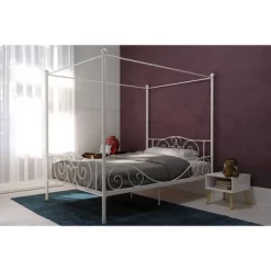 Twin Clara Metal Bed White - Room & Joy -Children Furniture Store GUEST 7769d9ba 5482 4c97 a62a fb0d5c25f3c8
