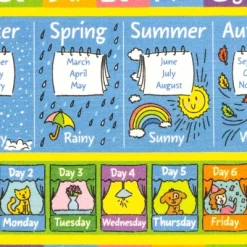 KC CUBS Boy & Girl Kids ABC Alphabet, Seasons, Months & Days Educational Learning & Fun Game Play Nursery Bedroom Classroom Rug Carpet -Children Furniture Store GUEST 77913cdd 47f8 4199 a518 959f7c862c4f