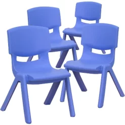 Emma And Oliver 4 Pack Plastic Stackable Pre-K/School Chairs With 10.5"H Seat -Children Furniture Store GUEST 77d32bdf 6dd2 4ab0 a29e b4ab400b0442