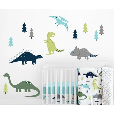 Mod Dinosaur Large Wall Decal Stickers - Sweet Jojo Designs 3 Mod Dinosaur Large Wall Decal Stickers - Sweet Jojo Designs