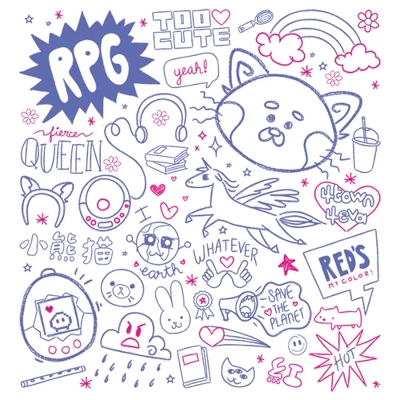 Men's Turning Red Doodle Collage T-Shirt 3 Men's Turning Red Doodle Collage T-Shirt