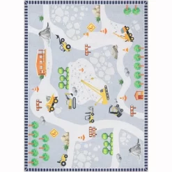 Well Woven Construction Vehicles Playmat Apollo Kids Collection Grey Multi Area Rug -Children Furniture Store GUEST 7a7f23e0 eed0 4397 91f7 1067c331b758