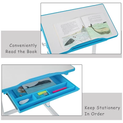 Costway Height Adjustable Children's Desk Chair Set Multifunctional Study Drawing 9 Costway Height Adjustable Children's Desk Chair Set Multifunctional Study Drawing - Image 7