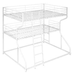 Full XL Over Twin XL Over Queen Size Metal Triple Bunk Bed With Ladder-ModernLuxe -Children Furniture Store GUEST 7b9307f2 a486 42ac 93ae 923db6363d39