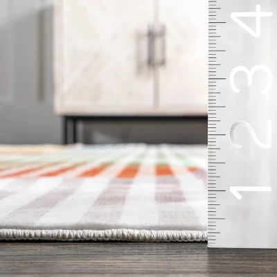 NuLOOM Erikka Abstract Striped Kids Machine Washable Area Rug 4 NuLOOM Erikka Abstract Striped Kids Machine Washable Area Rug - Image 2