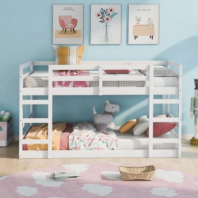 Twin Over Twin Bunk Bed With Ladder-ModernLuxe 3 Twin Over Twin Bunk Bed With Ladder-ModernLuxe