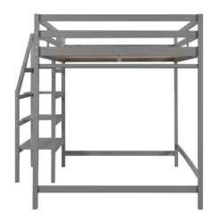 Full Size Loft Bed With Staircase And Safety Guardrails Gray/White-ModernLuxe 24 Full Size Loft Bed With Staircase And Safety Guardrails Gray/White-ModernLuxe -Children Furniture Store GUEST 7dcbda4b f402 4598 a215 b3e560119308