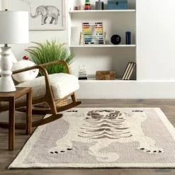 NuLOOM Naima Tiger Machine Washable Kids Area Rug -Children Furniture Store GUEST 7e886a07 240e 442f 84ce 1847121ff419