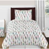 Coral & Turquoise Feather Throw Pillow - Sweet Jojo Designs -Children Furniture Store GUEST 7fdb3b42 e952 4616 a9eb 9d8652f4c5d2
