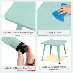 Costway Kids Steel 27'' Square Table Children Play Learn Activity Table Indoor Outdoor -Children Furniture Store GUEST 82865224 0f9c 453b bbd0 772bae53501c