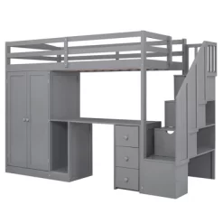 Twin Size Loft Bed With Wardrobe, Staircase, Desk And Storage Drawers - ModernLuxe -Children Furniture Store GUEST 83665489 257c 418f a624 85300fe08948