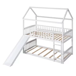 House Shape Twin Over Twin Bunk Bed With Slide - ModernLuxe -Children Furniture Store GUEST 84df9212 96b8 483f 96d9 d1f0ad684b07