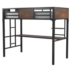 Twin Navii Industrial Loft Bed Black - HOMES: Inside + Out -Children Furniture Store GUEST 850101ab ec3e 466d ac17 a2e5070cf934