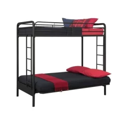 Twin Over Futon Leonora Metal Bunk Bed - Room & Joy -Children Furniture Store GUEST 853cccad 8aaa 43a9 9bbd 04247822eb46