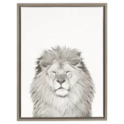 24" X 18" Lion Framed Canvas Art - Uniek -Children Furniture Store GUEST 858ca999 a15d 4542 b95a 088fb0ebe989