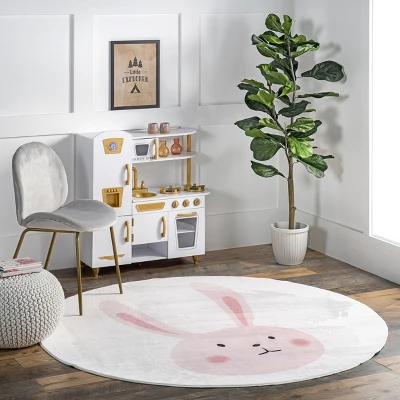 NuLOOM Crystal Rabbit Kids Machine Washable Area Rug 3 NuLOOM Crystal Rabbit Kids Machine Washable Area Rug