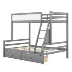 Twin Over Full Bunk Bed With Whiteboard, 3 Hooks And 2 Drawers-ModernLuxe 15 Twin Over Full Bunk Bed With Whiteboard, 3 Hooks And 2 Drawers-ModernLuxe -Children Furniture Store GUEST 8793d46e f0fc 450d 9cf5 be3dbf94331f