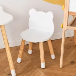 Qaba Kids Table And Chair Set For Arts, Meals, Lightweight Wooden Homework Activity Center, Toddlers Age 3+, White -Children Furniture Store GUEST 87df9cd5 976a 4c5c 8f9f 7dc59d628fcb