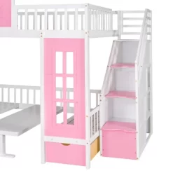 Full-Over-Full Bunk Bed With Changeable Table, Separable Bunk Bed Turn Into Upper Bed And Down Desk-ModernLuxe -Children Furniture Store GUEST 8952f2ca 35f1 47b3 abc0 24f886d03600