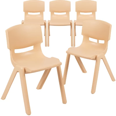 Emma And Oliver 5 Pack Plastic Stackable School Chair With 13.25" Seat Height 14 Emma And Oliver 5 Pack Plastic Stackable School Chair With 13.25" Seat Height - Image 12