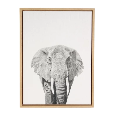 24" X 18" Elephant Framed Canvas Art - Uniek 5 24" X 18" Elephant Framed Canvas Art - Uniek - Image 3