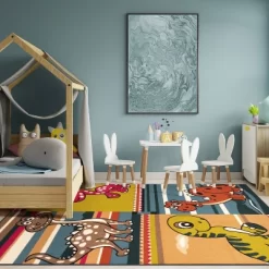 Dinoventure Dinosaurs Non-Slip Kids Playroom Decor Washable Indoor Area Rug By Blue Nile Mills -Children Furniture Store GUEST 8b102158 3edc 466e ad43 9a1591fab752