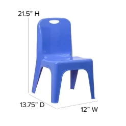 Flash Furniture 2 Pack Blue Plastic Stackable School Chair With Carrying Handle And 11" Seat Height -Children Furniture Store GUEST 8c525863 317e 4838 87e9 8c5851710ae2