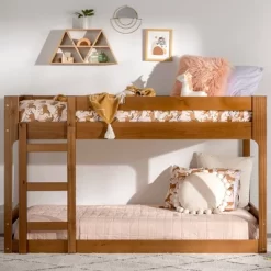 Twin Over Twin Indy Contemporary Solid Wood Bunk Bed - Saracina Home