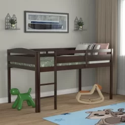 Costway Twin Low Loft Bunk Junior Bed Bedroom Wooden Guard Rail Ladder White/Espresso/Grey 16 Costway Twin Low Loft Bunk Junior Bed Bedroom Wooden Guard Rail Ladder White/Espresso/Grey -Children Furniture Store GUEST 8fb87c65 a5a7 4fd5 9d5d c93a58a7c672