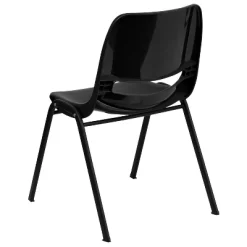 Emma And Oliver Kid's Black Ergonomic Shell Stack Chair - Black Frame And 14"H Seat -Children Furniture Store GUEST 907dde92 2047 46d7 a30b 3b67d55a45b4