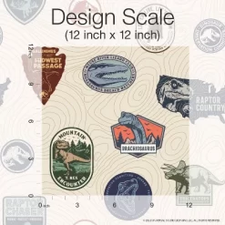 Jurassic World Badges Peel & Stick Wallpaper Beige - RoomMates -Children Furniture Store GUEST 9081f183 878b 4da4 9bee 3fea6c4a1a89