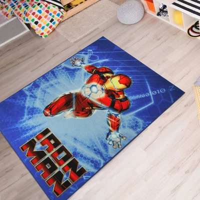Marvel Iron Man 54"x78" Area Rug Blue 3 Marvel Iron Man 54"x78" Area Rug Blue