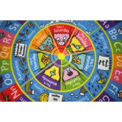 KC Cubs ABC Alphabet, Seasons, Months Days Of Week Educational Learning & Game Round Circle Rug For Kids And Children Bedrooms Playroom -Children Furniture Store GUEST 9258fe52 eff7 438c 814b d7582f20587b