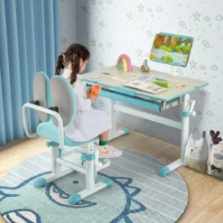 Costway Height-Adjustable Kids Desk Children Study Table With Tilt Desktop & Book Stand Blue/Pink 14 Costway Height-Adjustable Kids Desk Children Study Table With Tilt Desktop & Book Stand Blue/Pink -Children Furniture Store GUEST 9273087c 1ed2 452b ad41 930c7527f4fa