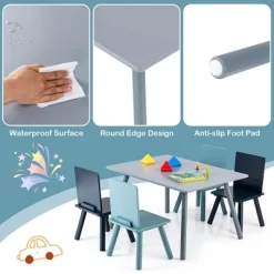 Costway 5 Piece Kids Wooden Activity Table And 4 Chairs Play Set Gift W/ Building Blocks -Children Furniture Store GUEST 92965e80 78a5 4875 98f1 aef5d68c40f5