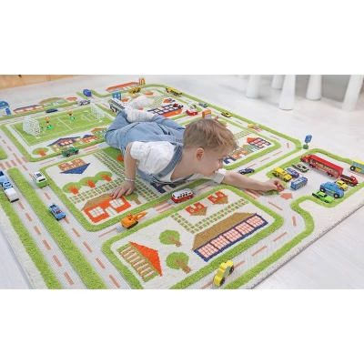 52.5"x71" Traffic Green 3D Play Rug - IVI 18 52.5"x71" Traffic Green 3D Play Rug - IVI - Image 16