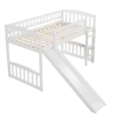 Twin Size Loft Bed With Slide And Ladder - ModernLuxe -Children Furniture Store GUEST 9497fc59 b27a 4022 a5b0 e550ba09c427