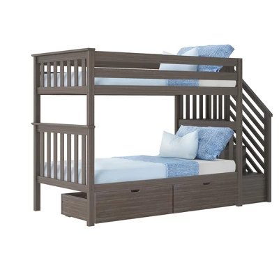 Max & Lily Twin Over Twin Staircase Bunk Bed With Storage Drawers 8 Max & Lily Twin Over Twin Staircase Bunk Bed With Storage Drawers - Image 6