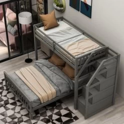 Twin Over Full Loft Bed With Staircase - ModernLuxe 14 Twin Over Full Loft Bed With Staircase - ModernLuxe -Children Furniture Store GUEST 94fd4ed4 b547 4e80 afa7 d5979a48b72a