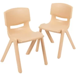 Emma And Oliver 2 Pack Plastic Stack School Chair With 13.25"H Seat, K-2 School Chair
