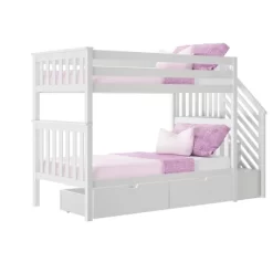 Max & Lily Twin Over Twin Staircase Bunk Bed With Storage Drawers 15 Max & Lily Twin Over Twin Staircase Bunk Bed With Storage Drawers -Children Furniture Store GUEST 96e89ed8 f524 49a9 90e4 24eaa86fd4c1
