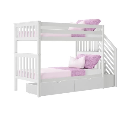 Max & Lily Twin Over Twin Staircase Bunk Bed With Storage Drawers 9 Max & Lily Twin Over Twin Staircase Bunk Bed With Storage Drawers - Image 7