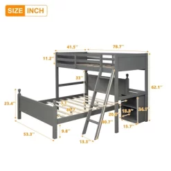 Twin Over Full Loft Bed With Cabinet - ModernLuxe -Children Furniture Store GUEST 9732a973 13fe 40b6 a614 c93974c9634c