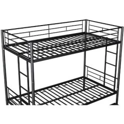 Twin Over Twin Metal Bunk Bed With Trundle Bed And Ladders-ModernLuxe -Children Furniture Store GUEST 99e44352 74d6 454f 9de9 8d51d0e71642