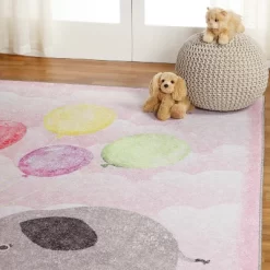 Nursery Elephant Colorful Kids Playroom Indoor Area Rug By Blue Nile Mills -Children Furniture Store GUEST 9a56d96b 6143 46fa 8228 9082c2f8ba6e