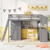 Twin Size Loft Bed With Wardrobe, Drawers And Desk With Shelves - ModernLuxe -Children Furniture Store GUEST 9a7a223c 9ed2 403a a3de 55a00981028d